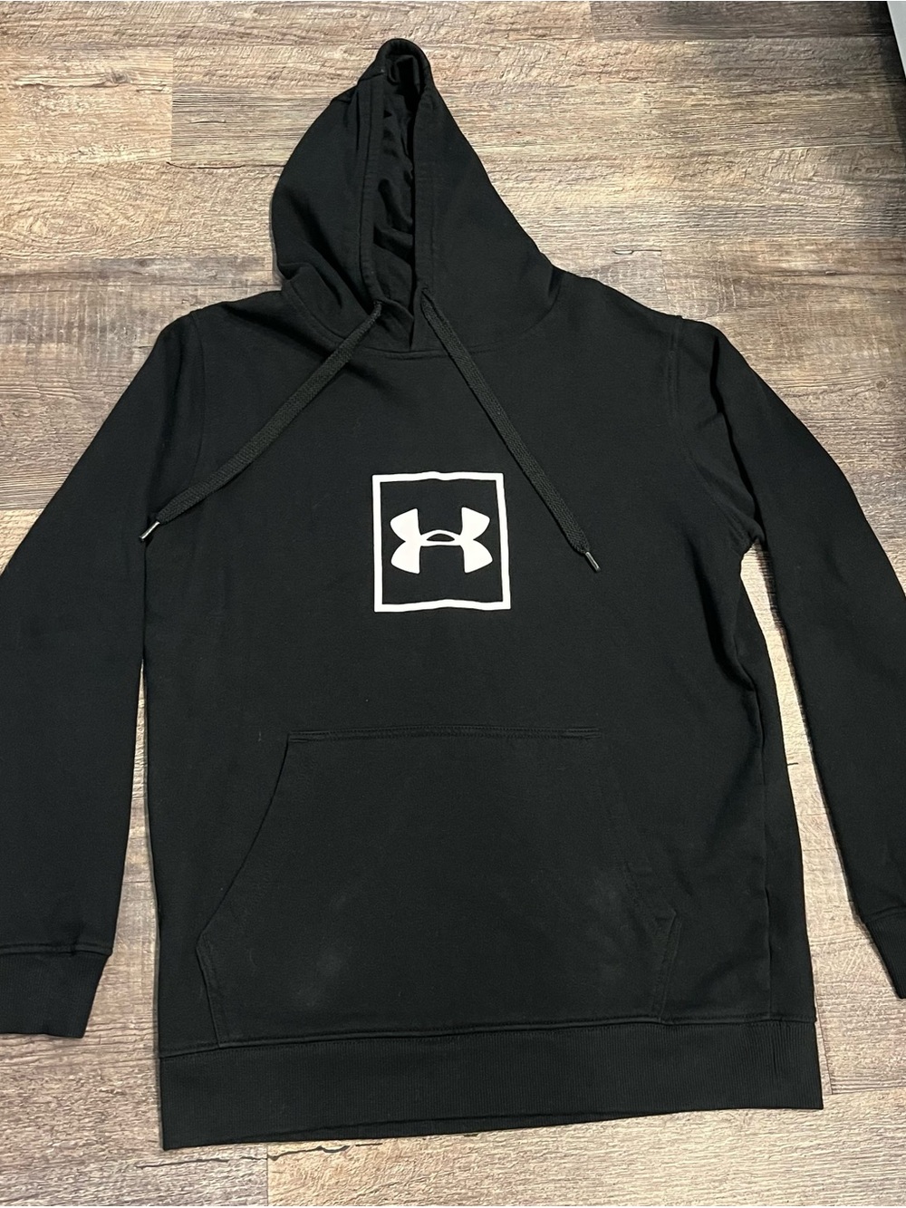 Under Armour Black Hoodie with White Logo - Men's Pullover